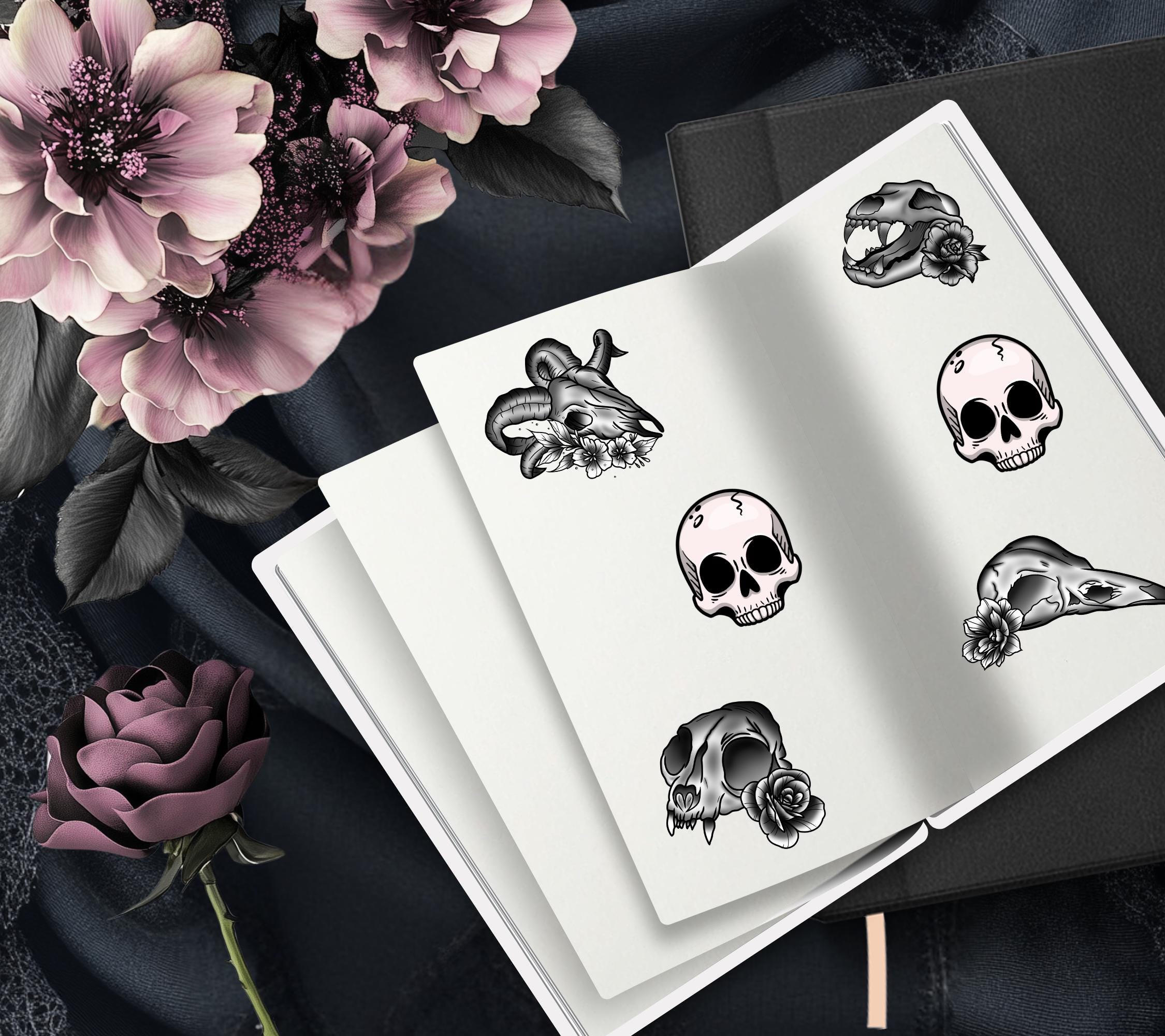 Gothic Vampire Blood Reusable Sticker Book, Gothic Vibe Sticker Album, Perfect Gift to Personalize for Goth Lovers & Sticker Collectors