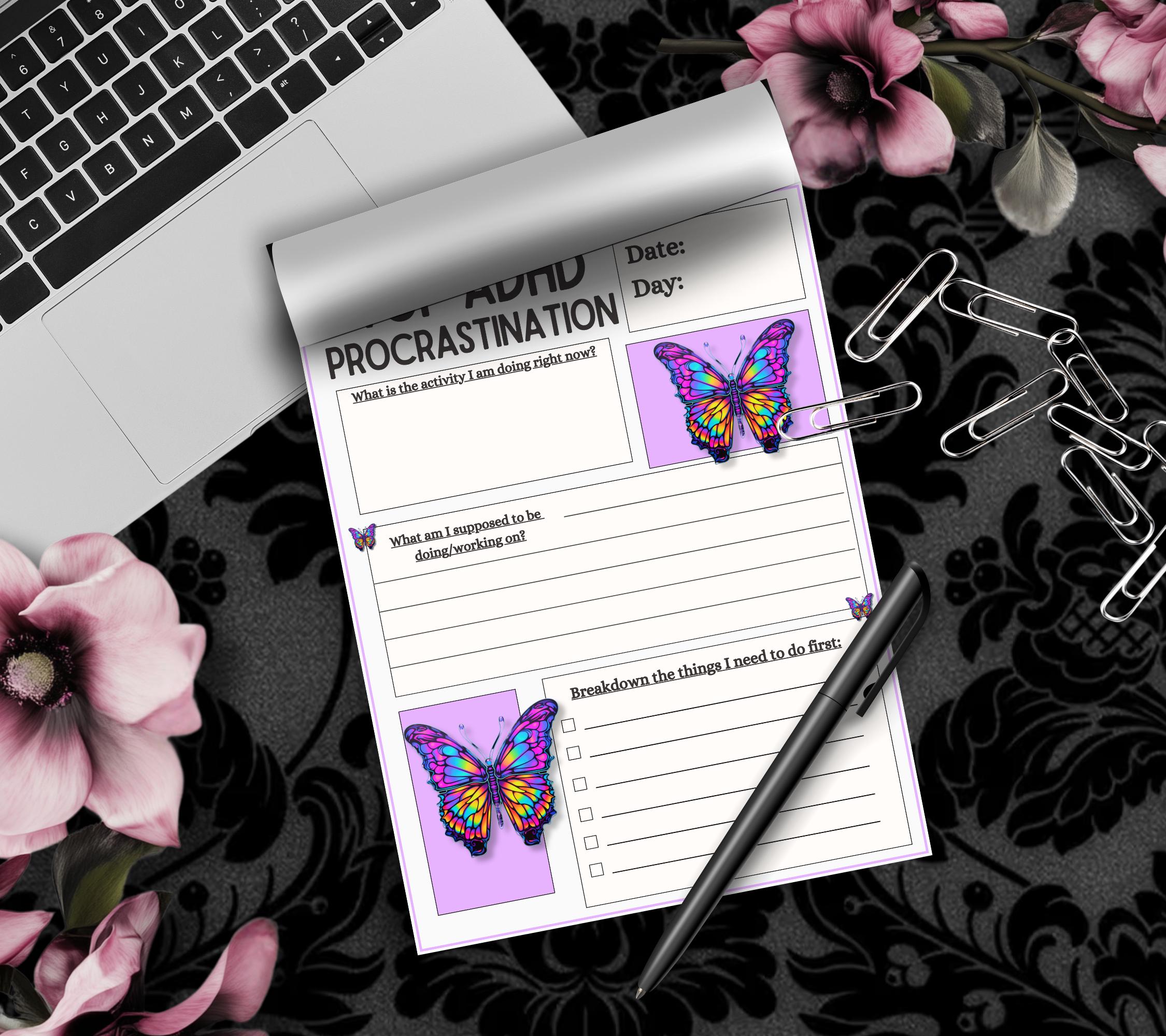 ADHD Stop Procrastinating Notepad, Perfect Gift for Adults Coping with ADHD, Coworkers and Friends