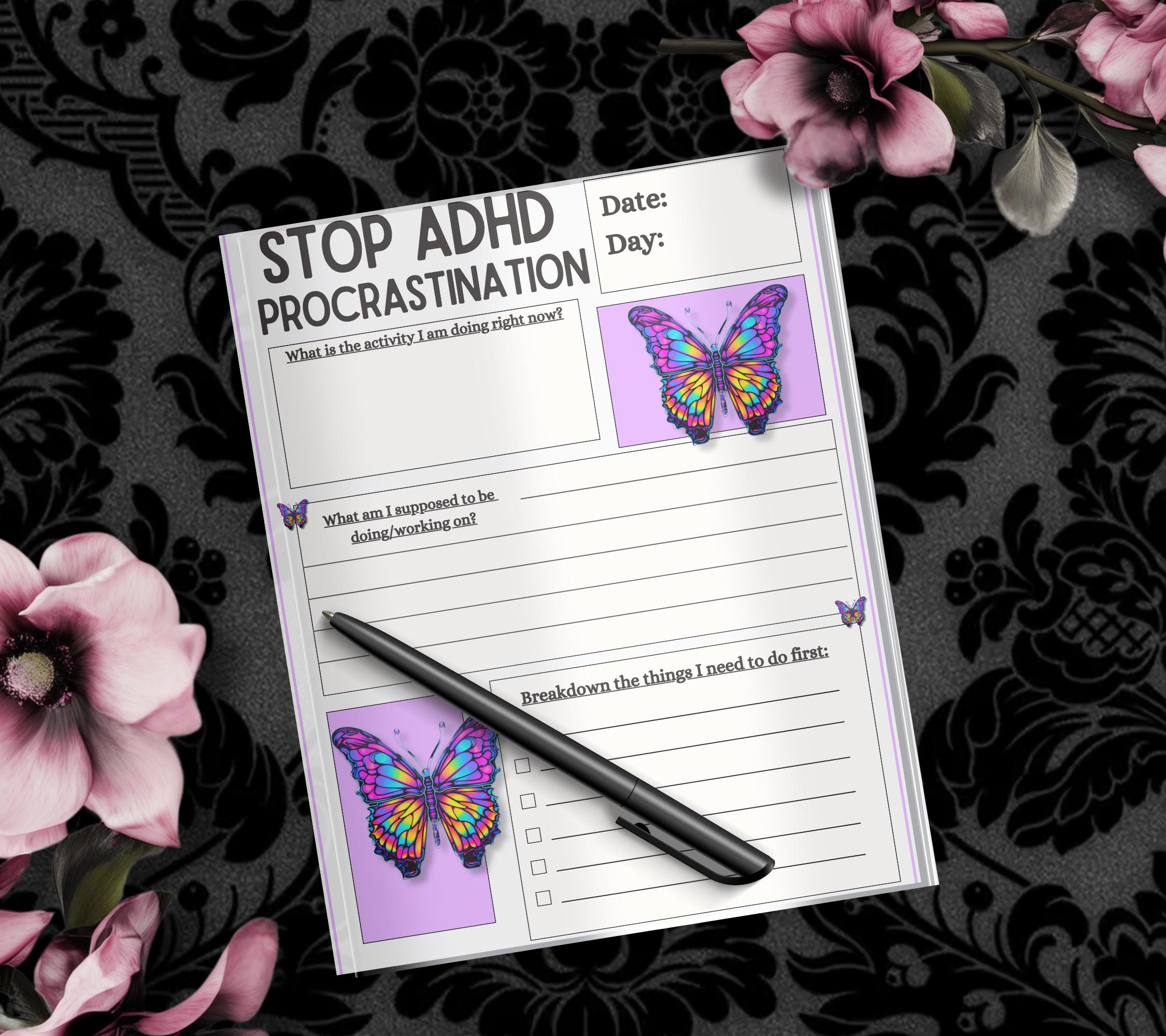 ADHD Stop Procrastinating Notepad, Perfect Gift for Adults Coping with ADHD, Coworkers and Friends