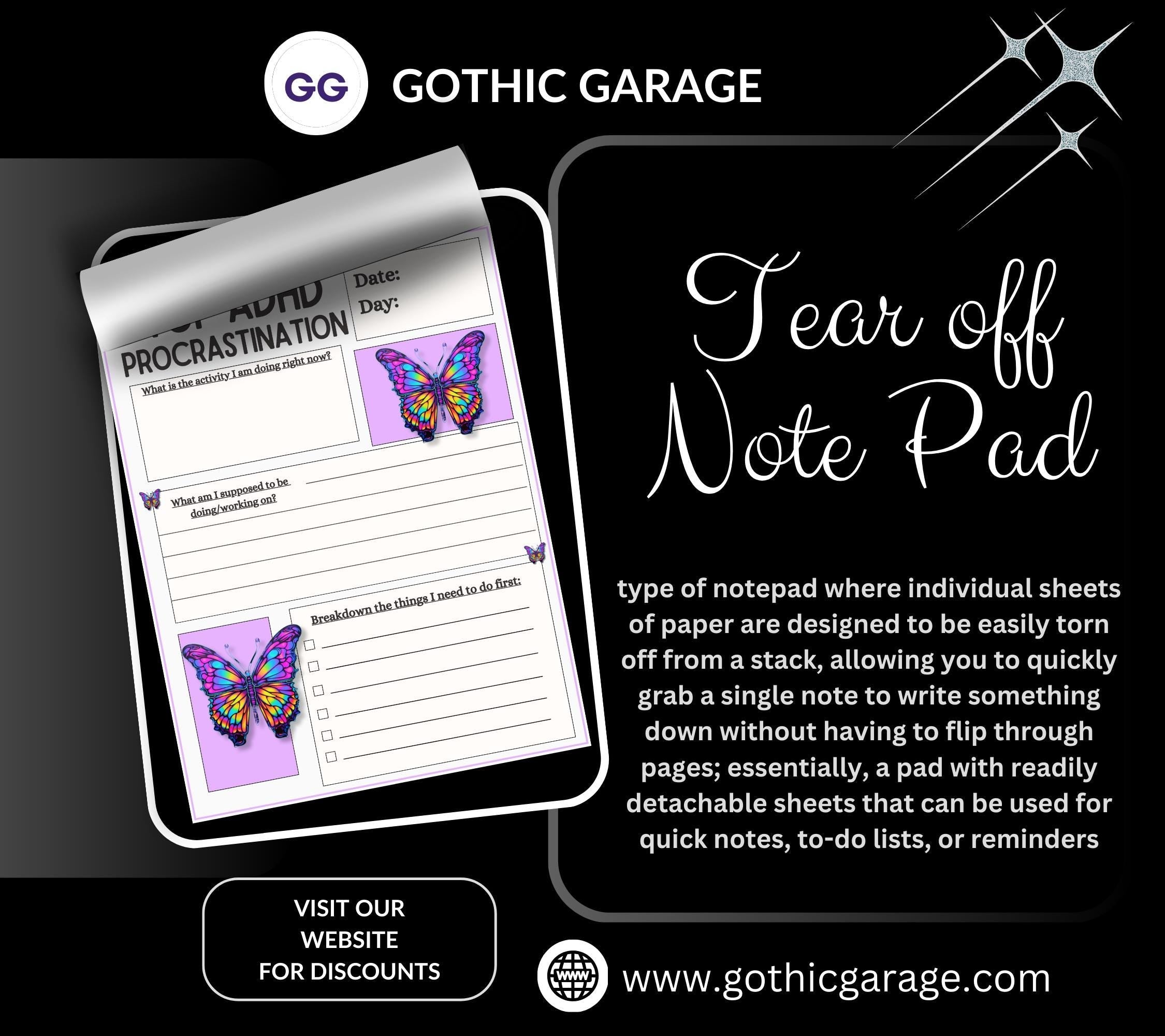 ADHD Stop Procrastinating Notepad, Perfect Gift for Adults Coping with ADHD, Coworkers and Friends