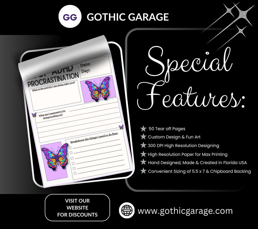 ADHD Stop Procrastinating Notepad, Perfect Gift for Adults Coping with ADHD, Coworkers and Friends