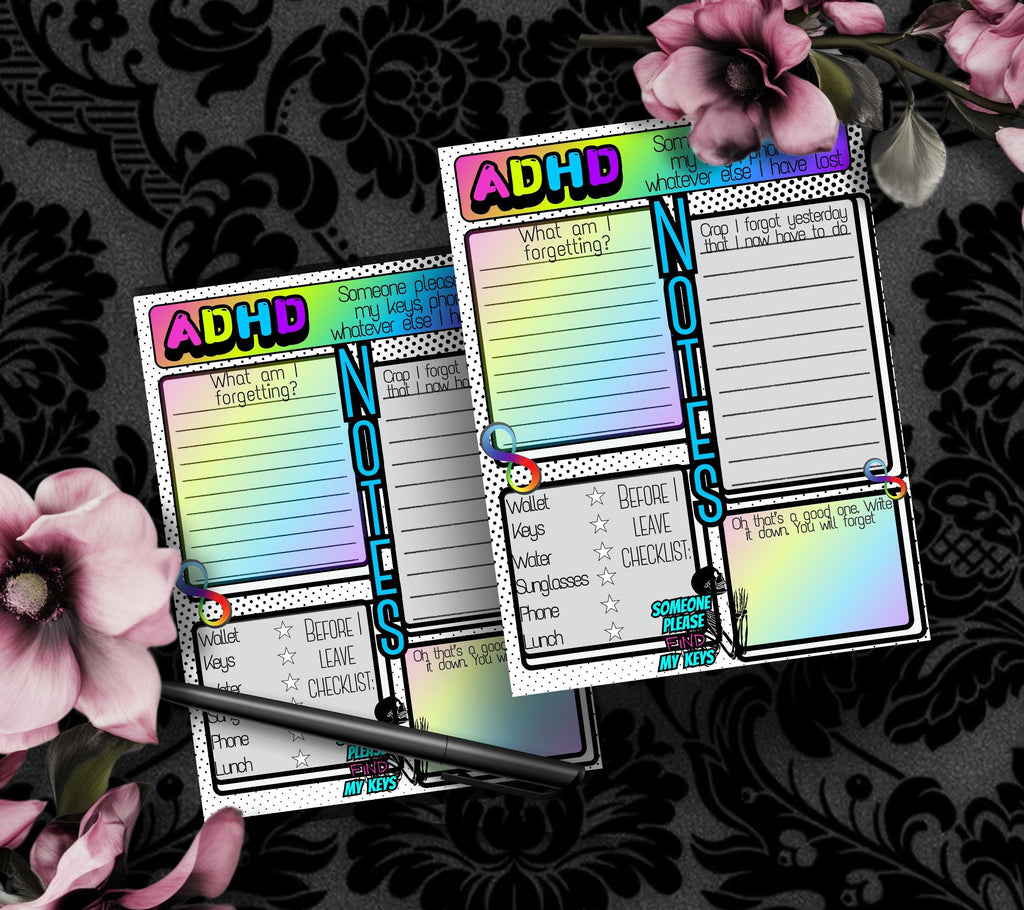 Adult ADHD Neuro Spicy Humor Notepad, Funny & Sassy, Perfect Gift for Adults Coping with ADHD, Coworkers and Friends or Yourself