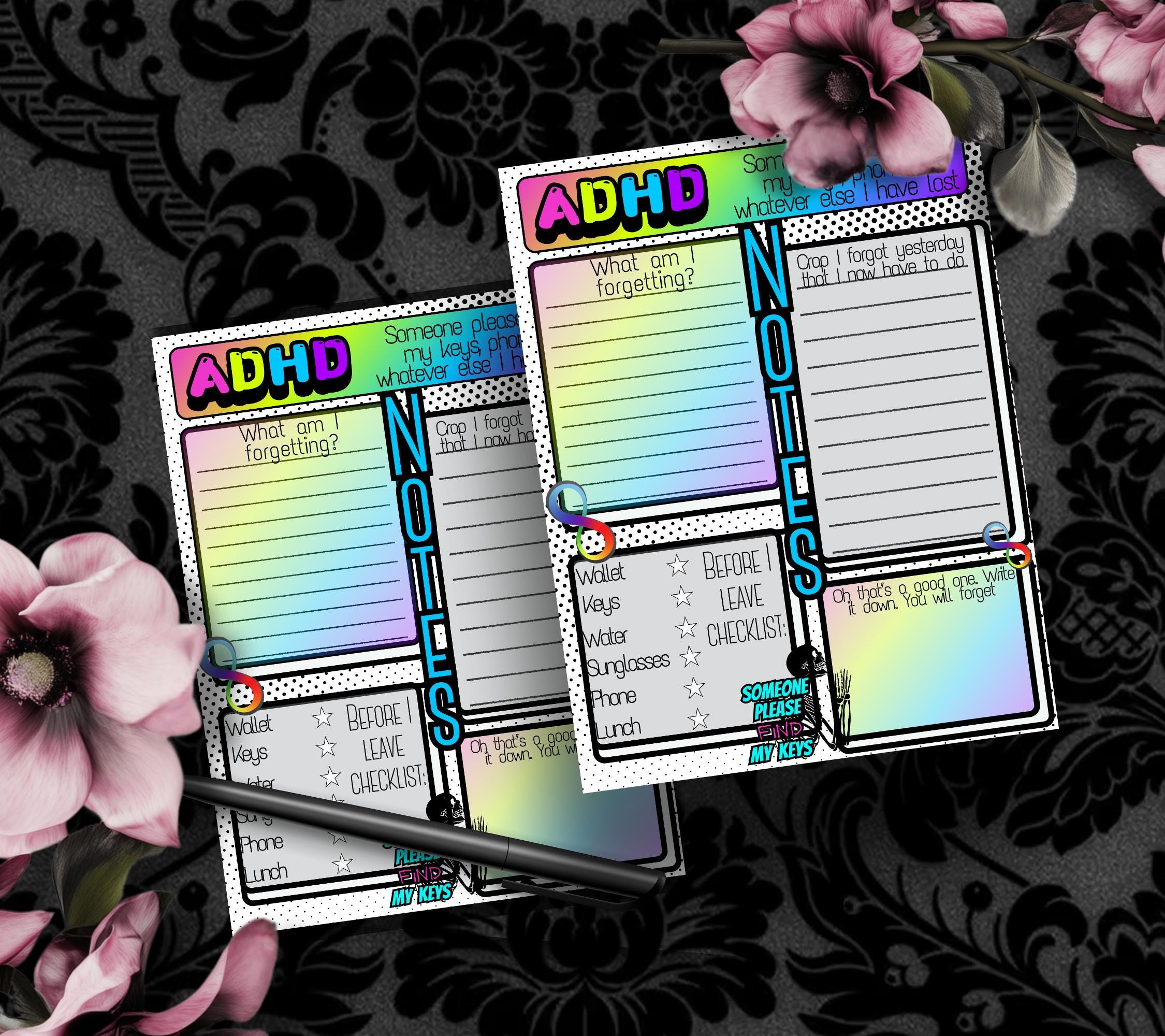 Adult ADHD Neuro Spicy Humor Notepad, Funny & Sassy, Perfect Gift for Adults Coping with ADHD, Coworkers and Friends or Yourself