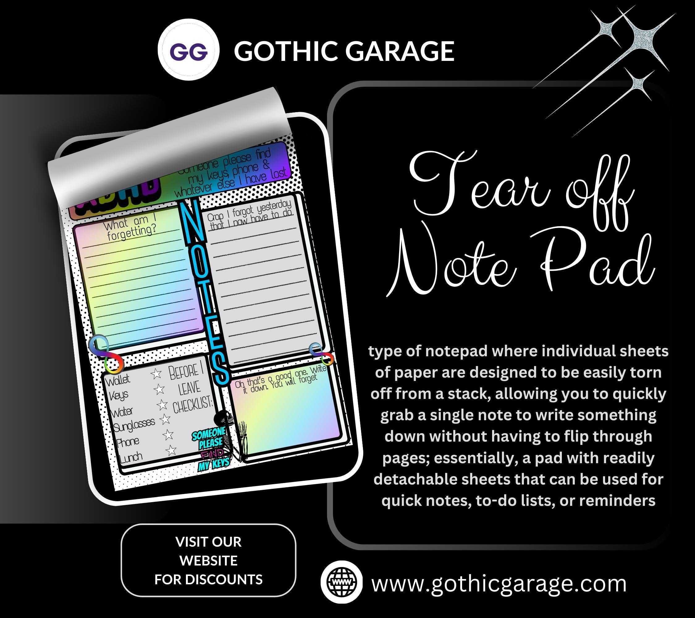 Adult ADHD Neuro Spicy Humor Notepad, Funny & Sassy, Perfect Gift for Adults Coping with ADHD, Coworkers and Friends or Yourself