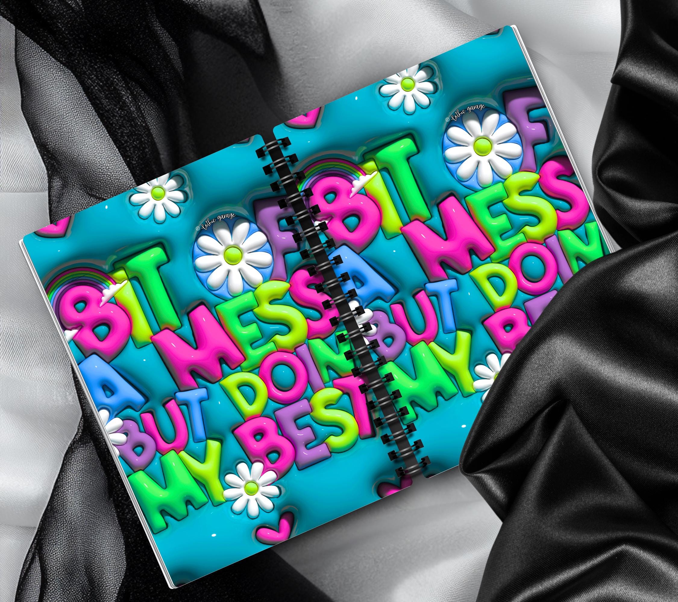 Bit Of A Mess, But Doing My Best Reusable Sticker Book, Perfect Fun Gift to Personalize for Sticker Collectors