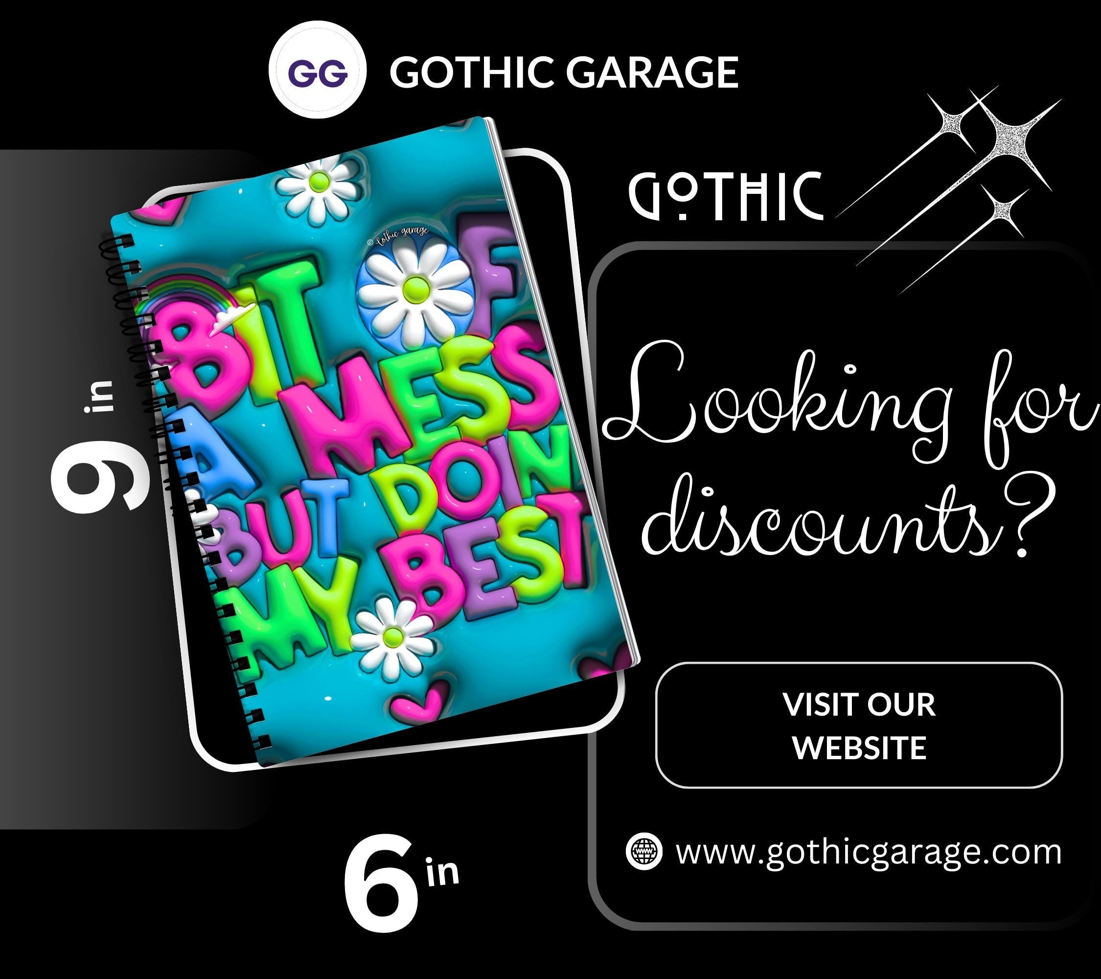 Bit Of A Mess, But Doing My Best Reusable Sticker Book, Perfect Fun Gift to Personalize for Sticker Collectors