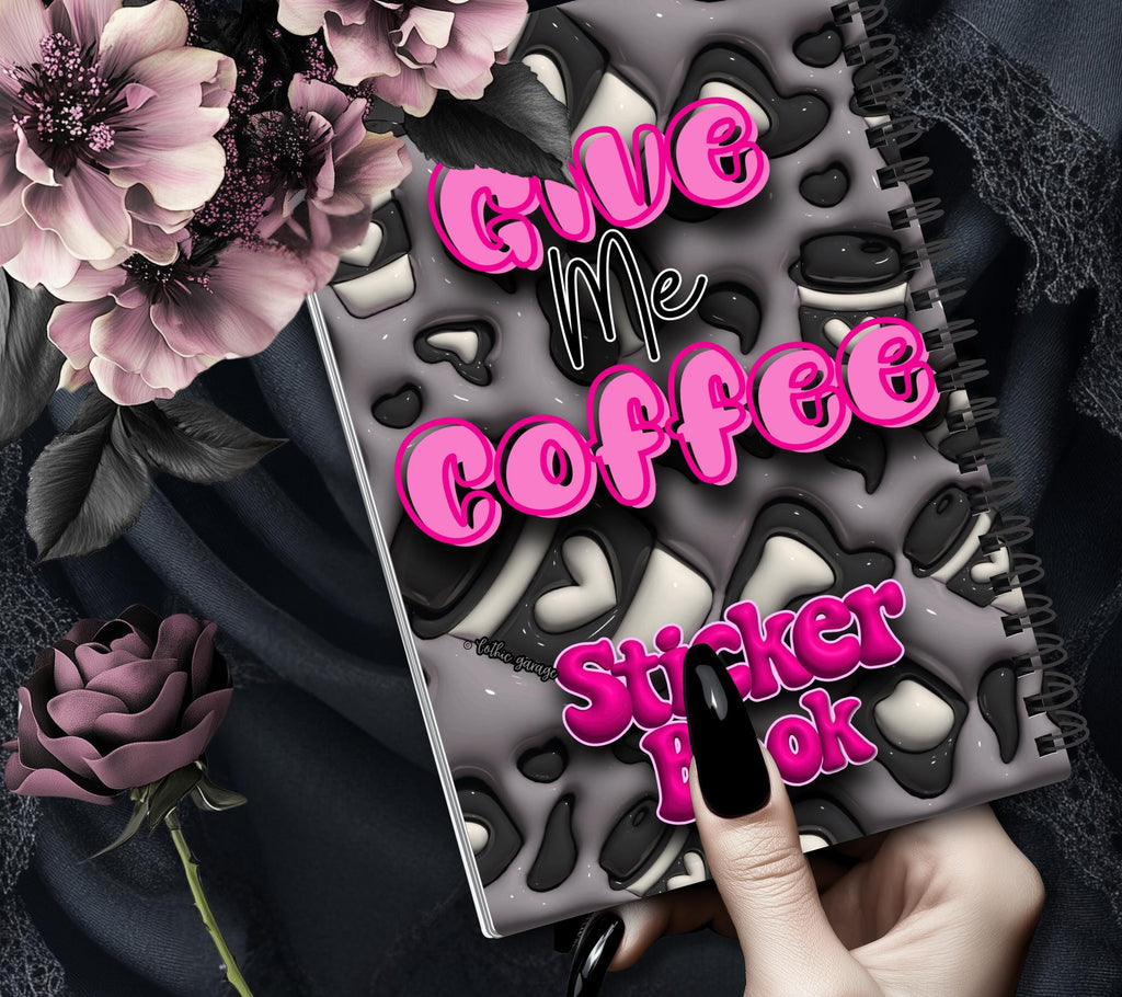 Coffee Addiction Reusable Sticker Book, Perfect Fun Gift to Personalize for Coffee Lovers & Sticker Collectors