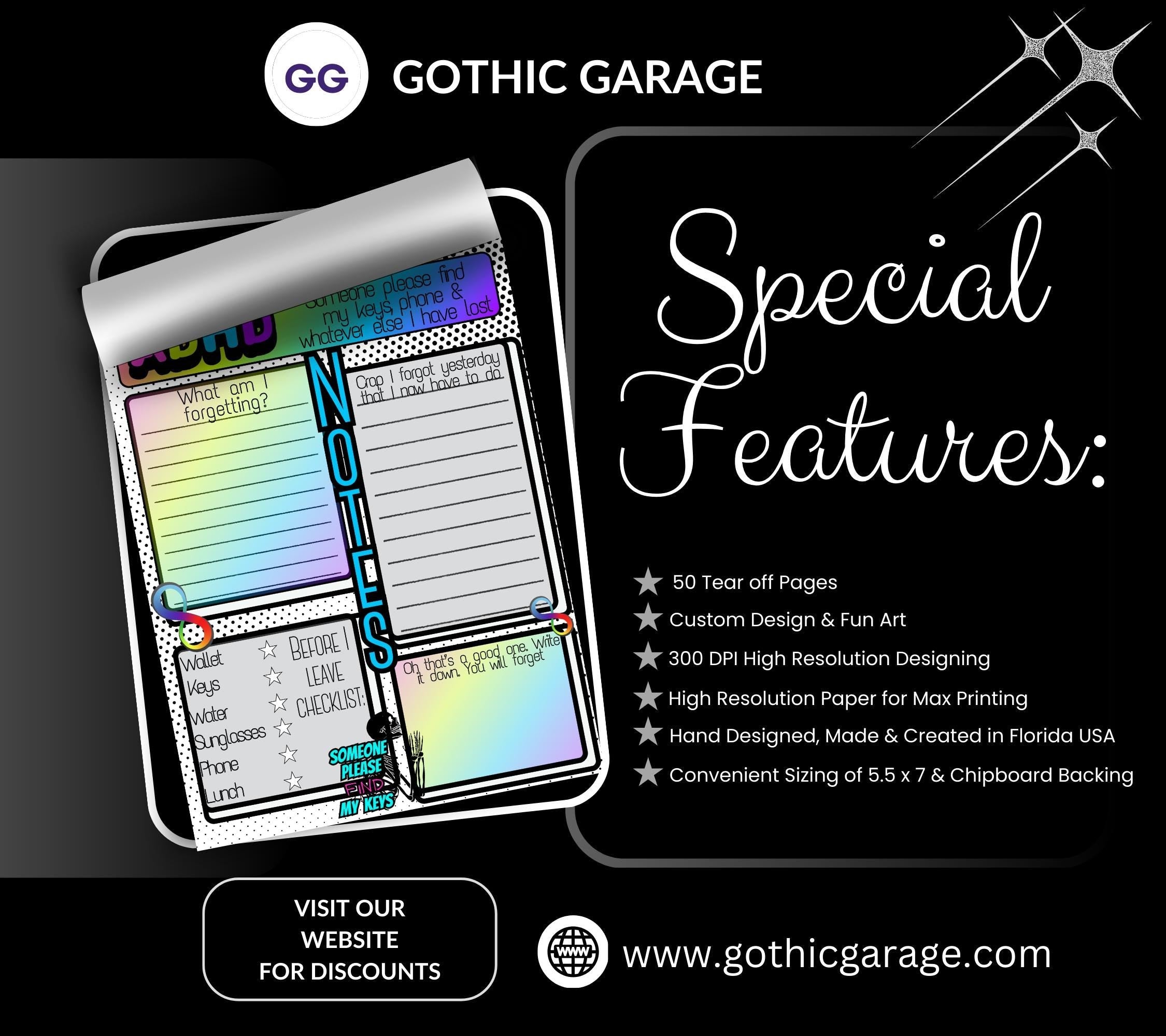 Adult ADHD Neuro Spicy Humor Notepad, Funny & Sassy, Perfect Gift for Adults Coping with ADHD, Coworkers and Friends or Yourself