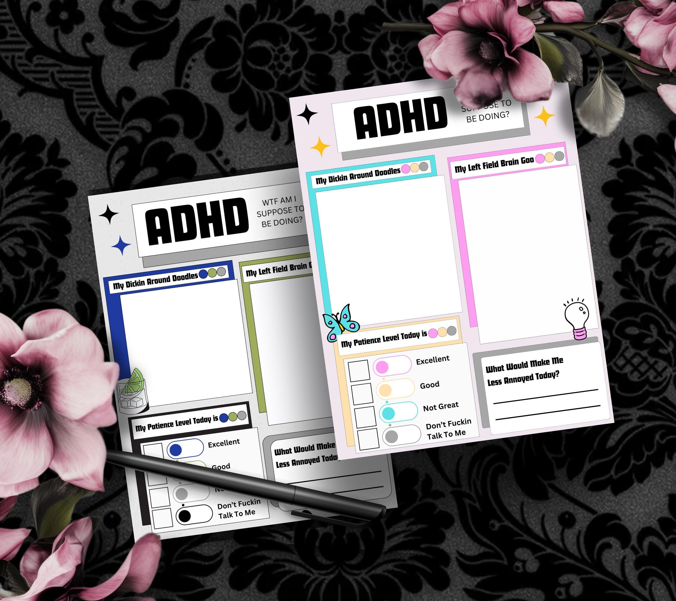 Adult ADHD Humor Notepad, Sarcastic & Sassy, Perfect Gift for Adults Coping with ADHD, Coworkers and Friends