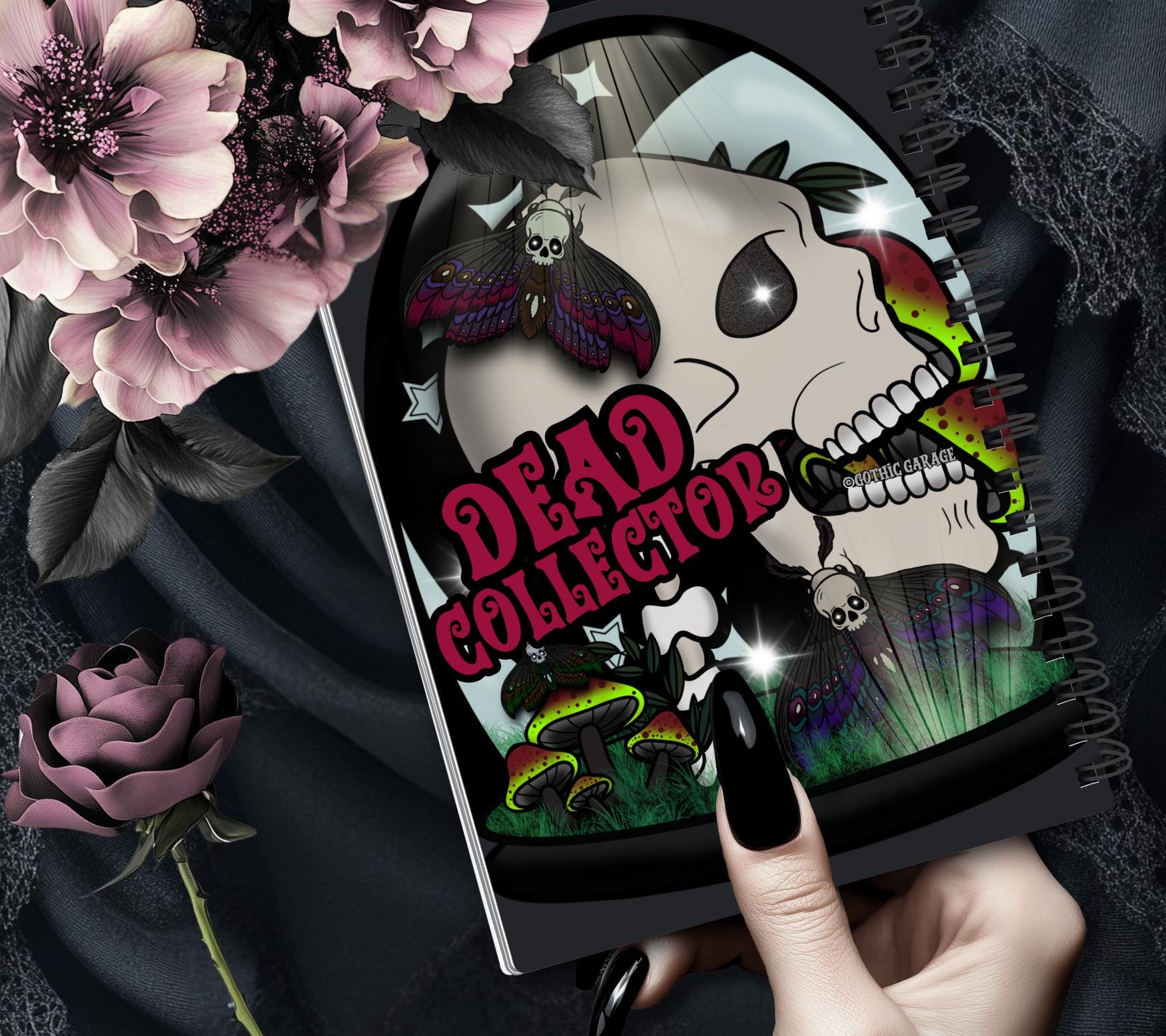 Dead Collector Reusable Sticker Book -  9x6 Album for Organizing your Oddities & Curiosities Stickers, Choose Glossy or Holographic