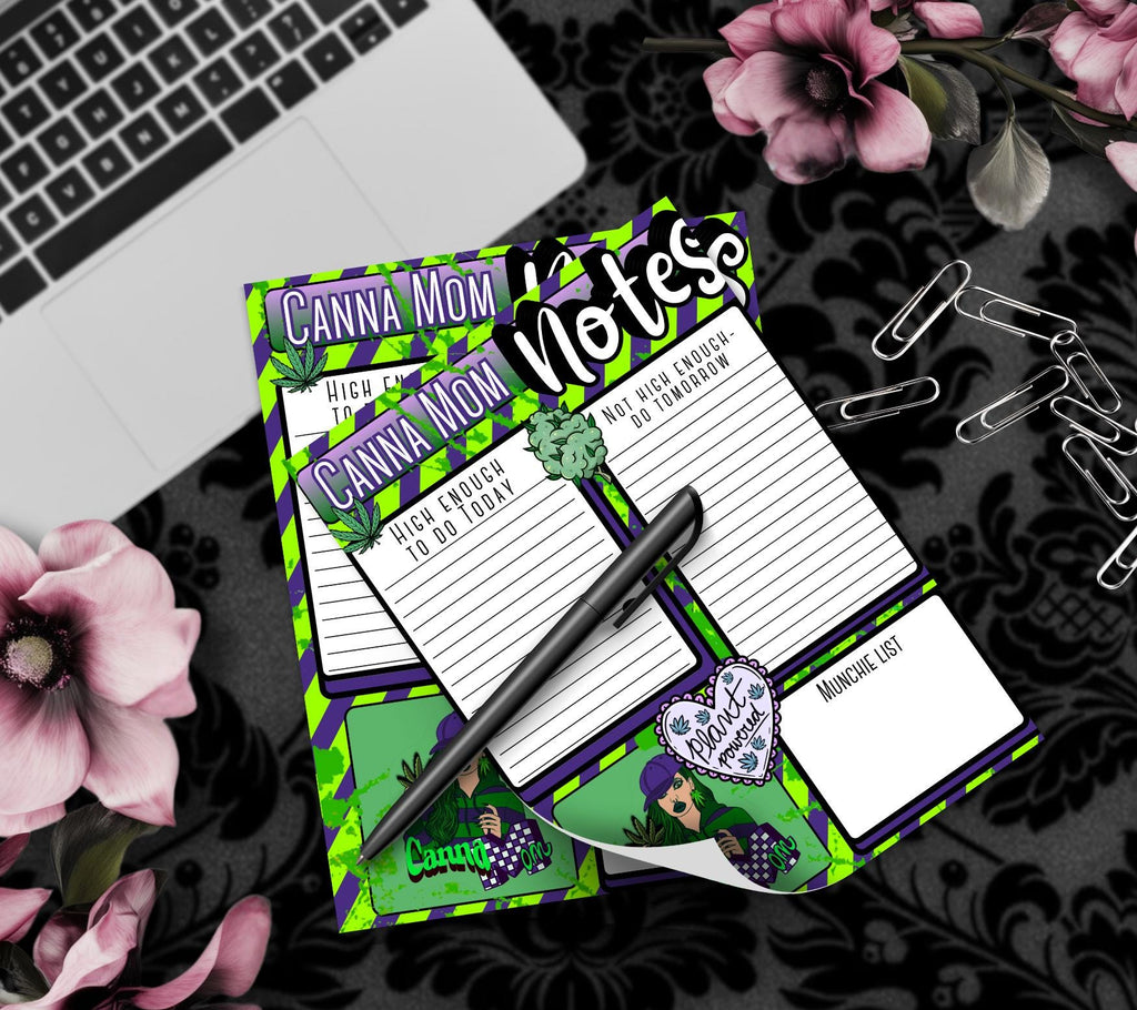 Canna Mom Notes Tear-Off Notepad – Funny Weed Mom To-Do List Pad, 50 Sheets for Stoner Mamas