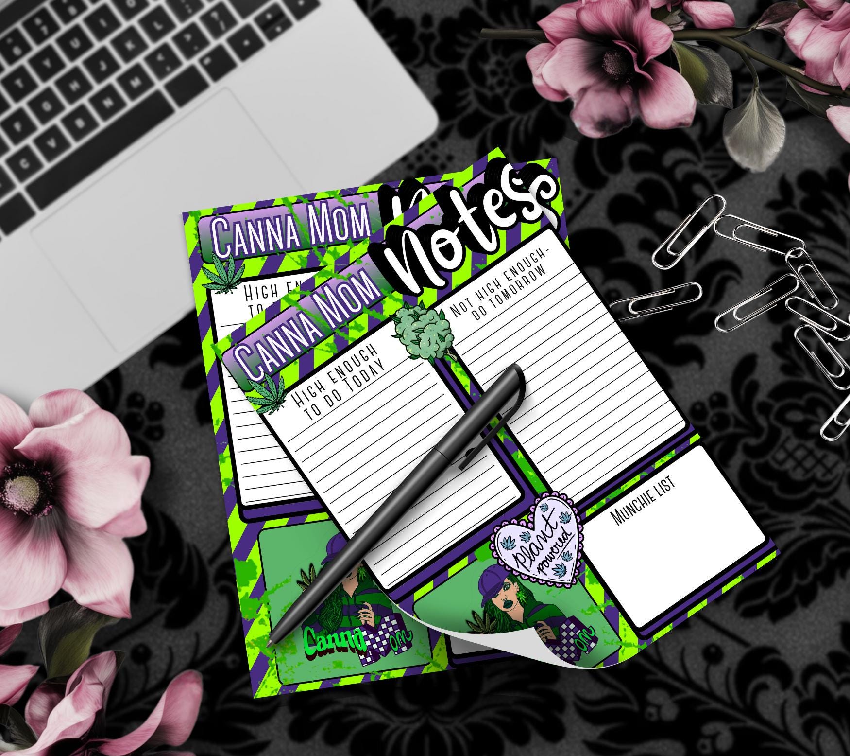 Canna Mom Notes Tear-Off Notepad – Funny Weed Mom To-Do List Pad, 50 Sheets for Stoner Mamas