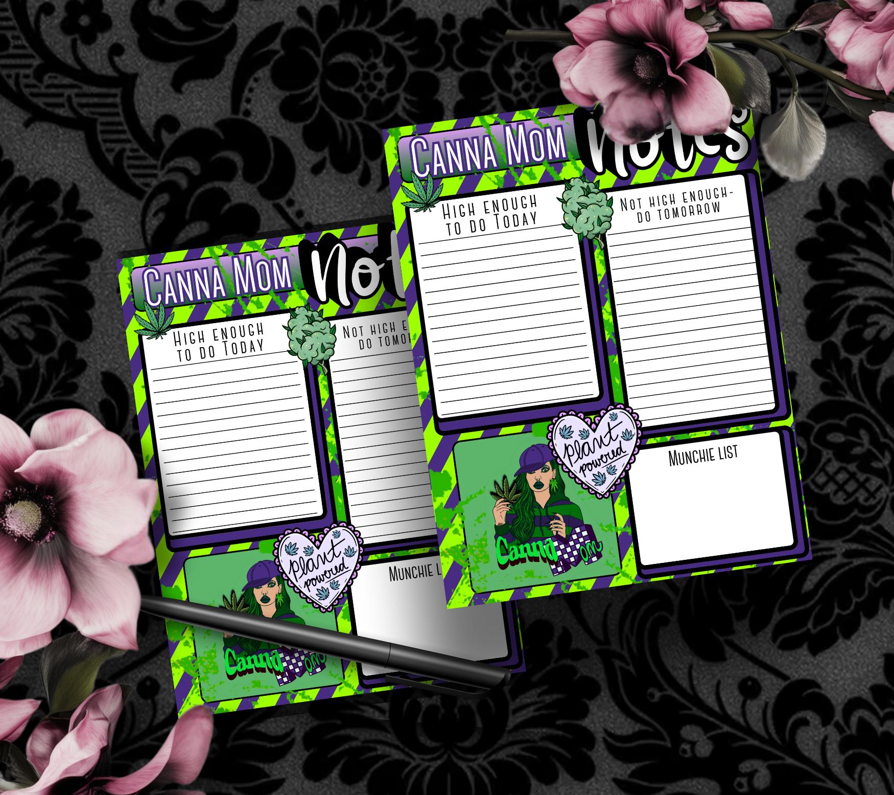 Canna Mom Notes Tear-Off Notepad – Funny Weed Mom To-Do List Pad, 50 Sheets for Stoner Mamas