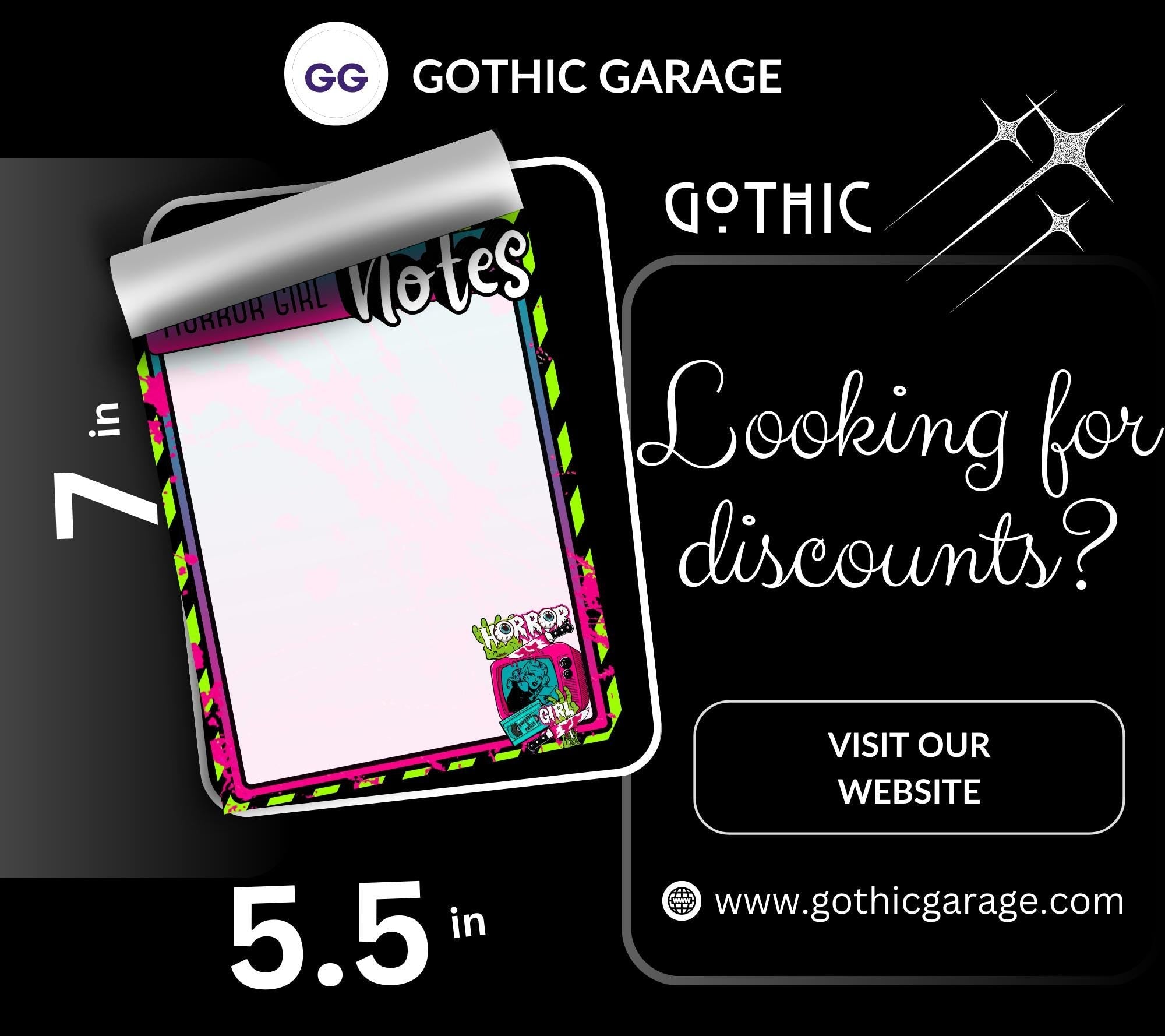 Horror Girl Blank Tear-Off Notepad – 50 Sheets, Retro Horror Aesthetic, Spooky To-Do List