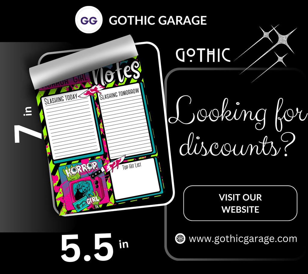 Horror Girl Slasher Tear-Off Notepad – 50 Sheets, Retro Horror Aesthetic, Spooky To-Do List