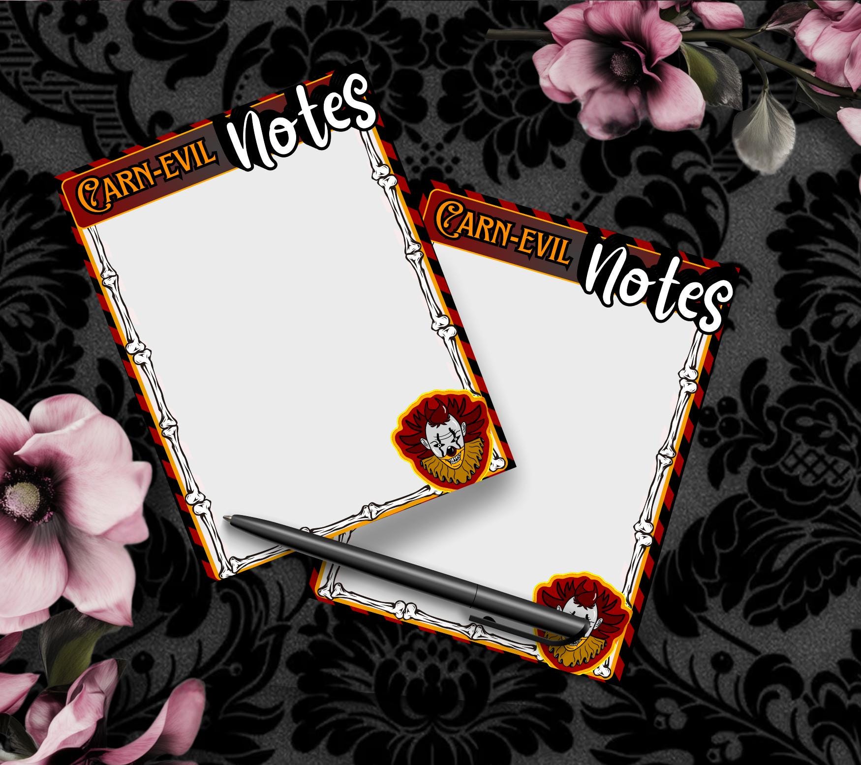 Blank Carn-Evil Tear-Off Notepad – 50 Sheets of Creepy Carnival-Themed To-Do Lists for Spooky Planners & Horror Fans