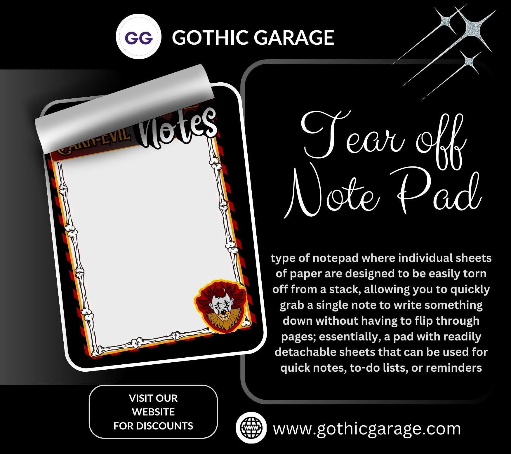 Blank Carn-Evil Tear-Off Notepad – 50 Sheets of Creepy Carnival-Themed To-Do Lists for Spooky Planners & Horror Fans