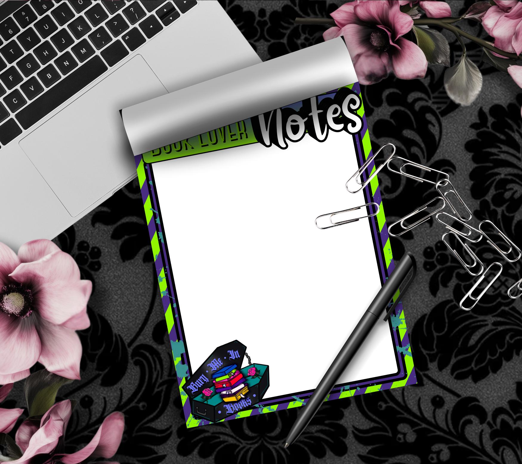 Blank Book Lover Tear-Off Notepad – 50 Sheets of Dark Academia To-Do Lists for Readers & Spooky Bookworms