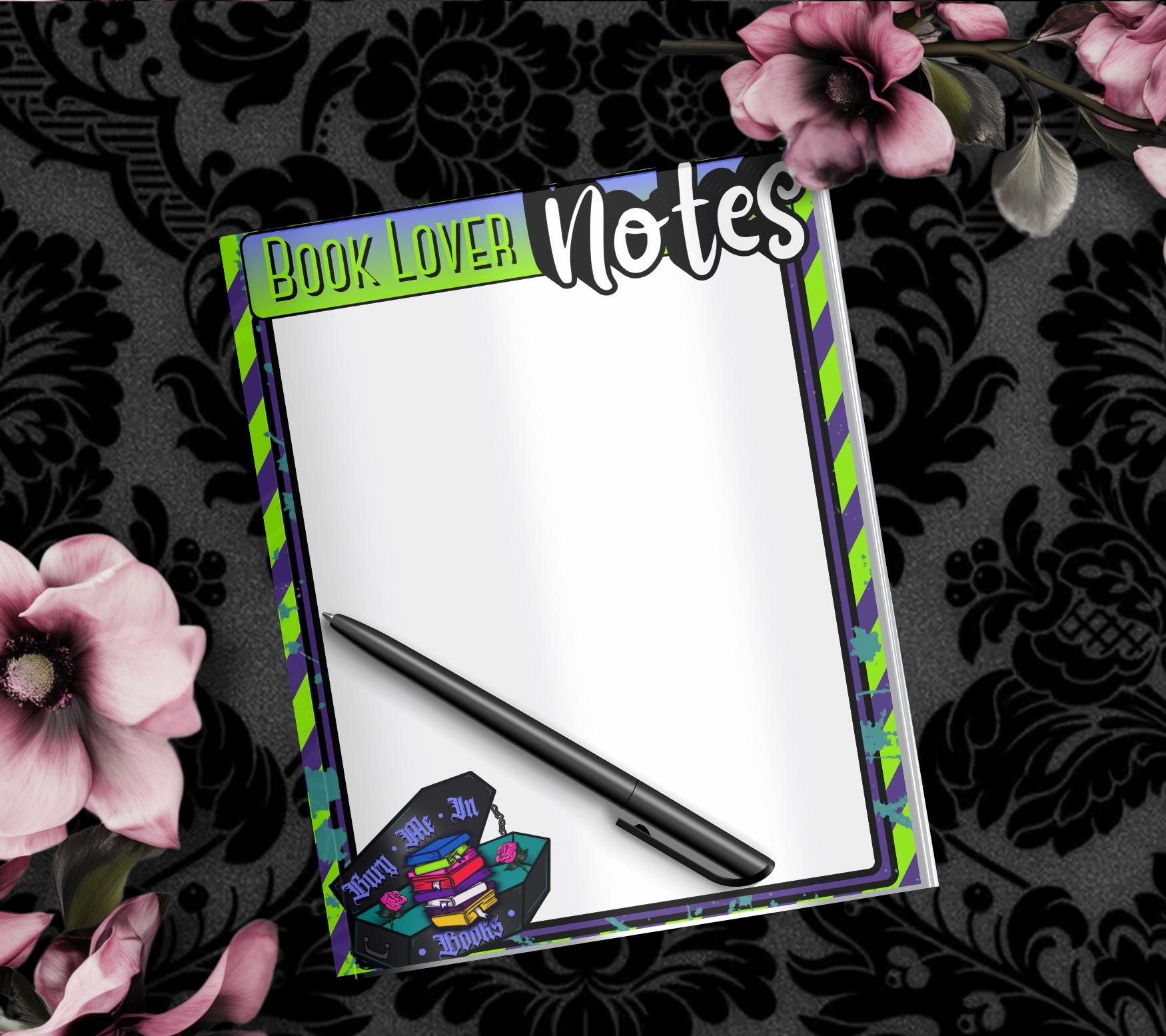 Blank Book Lover Tear-Off Notepad – 50 Sheets of Dark Academia To-Do Lists for Readers & Spooky Bookworms