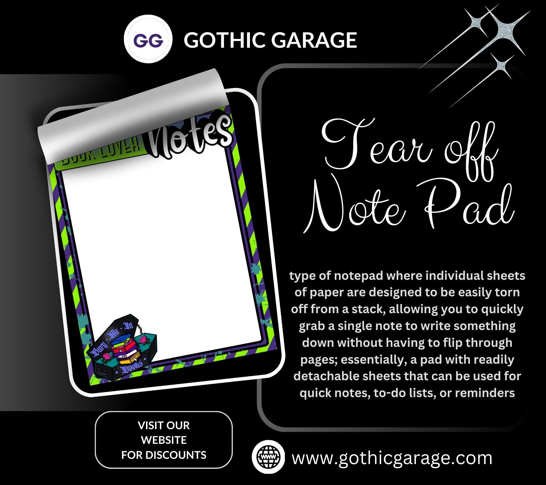 Blank Book Lover Tear-Off Notepad – 50 Sheets of Dark Academia To-Do Lists for Readers & Spooky Bookworms