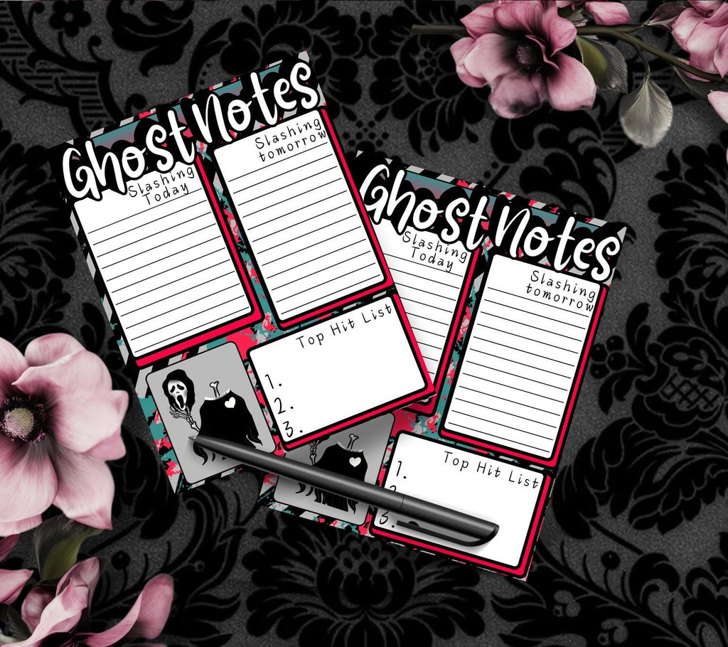 Ghost Notes Slasher Notepad – 50 Sheets of Spooky To-Do List Stationery for Horror Fans & Creepy Planners