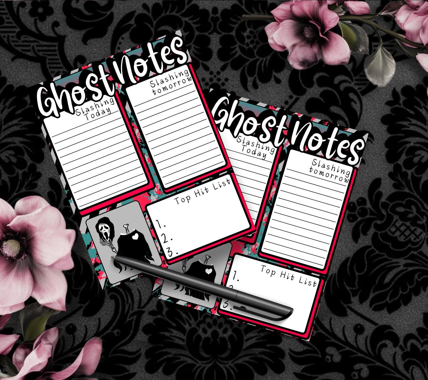 Ghost Notes Slasher Notepad – 50 Sheets of Spooky To-Do List Stationery for Horror Fans & Creepy Planners