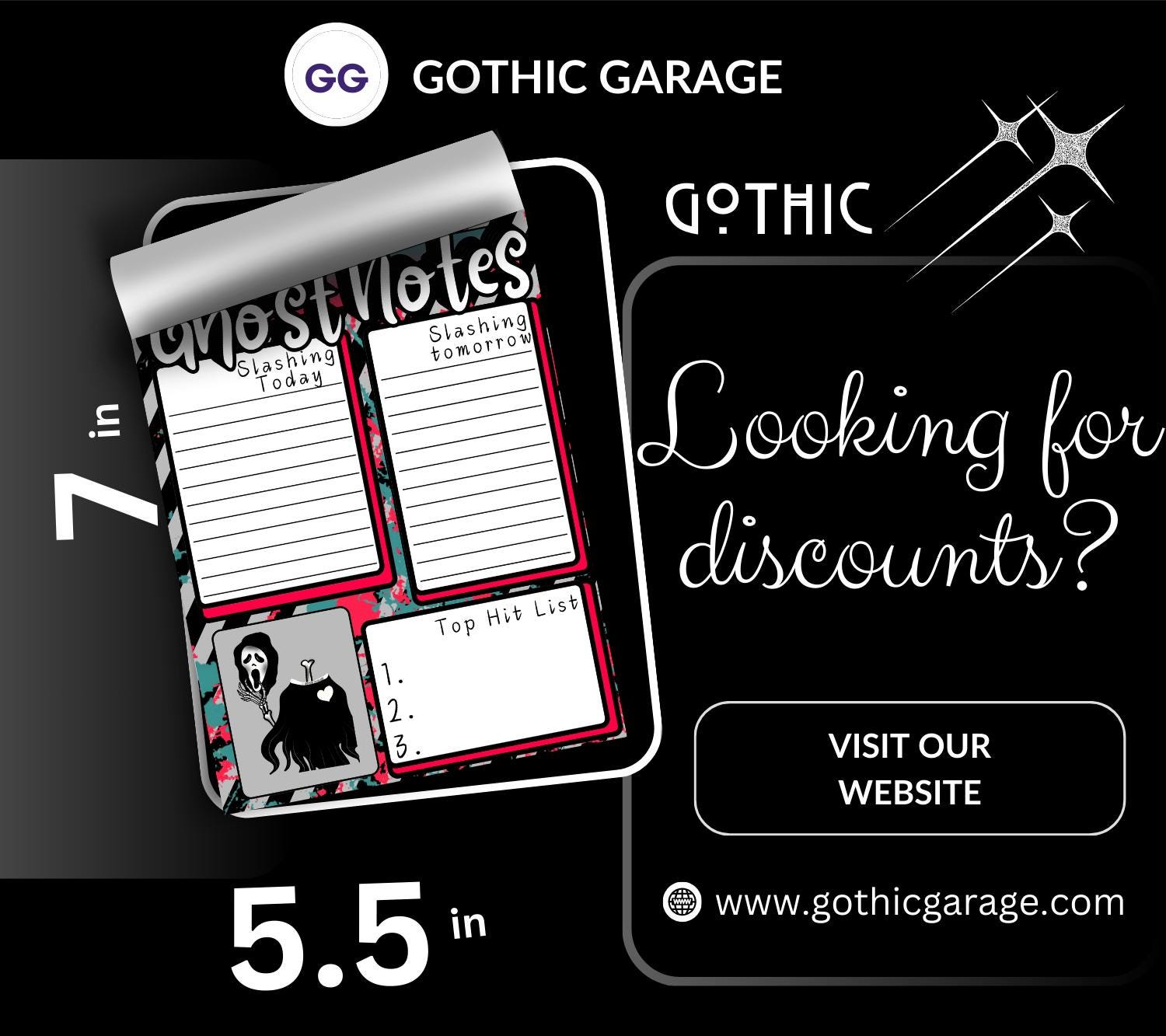 Ghost Notes Slasher Notepad – 50 Sheets of Spooky To-Do List Stationery for Horror Fans & Creepy Planners