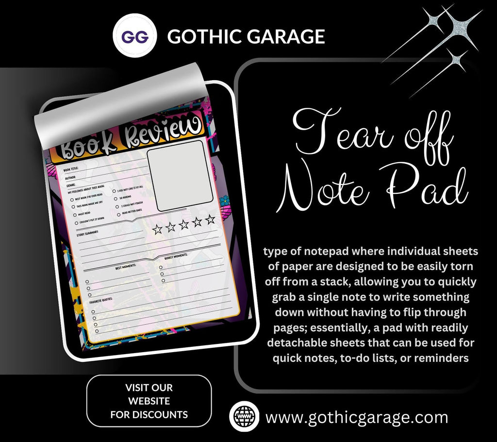 Spooky Pop Art Book Review Tear-Off Notepad – 50 Sheets of Aesthetic Reader Review Pages for Bookworms, Bloggers & Booktok