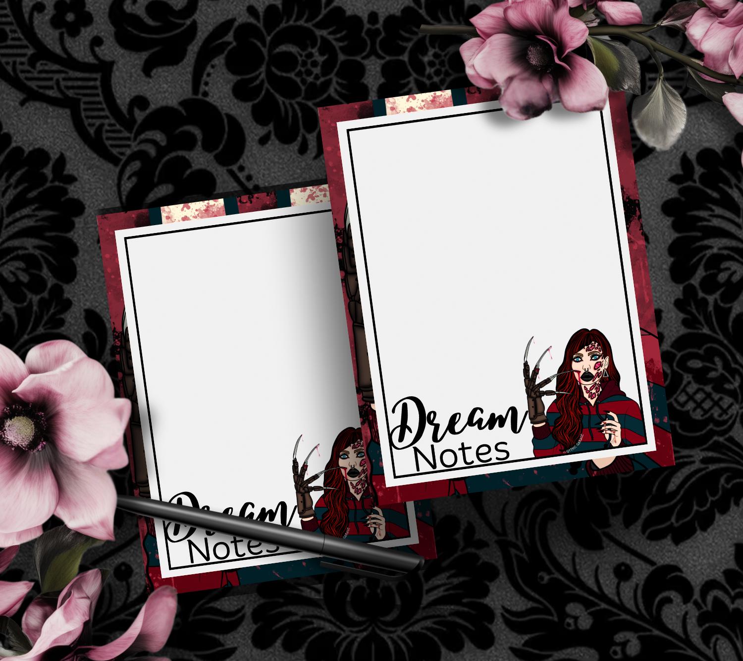 Horror Dream Notes Tear-Off Notepad – 50 Sheets, Nightmare-Inspired Stationery for Dream Journaling & Spooky Note-Taking