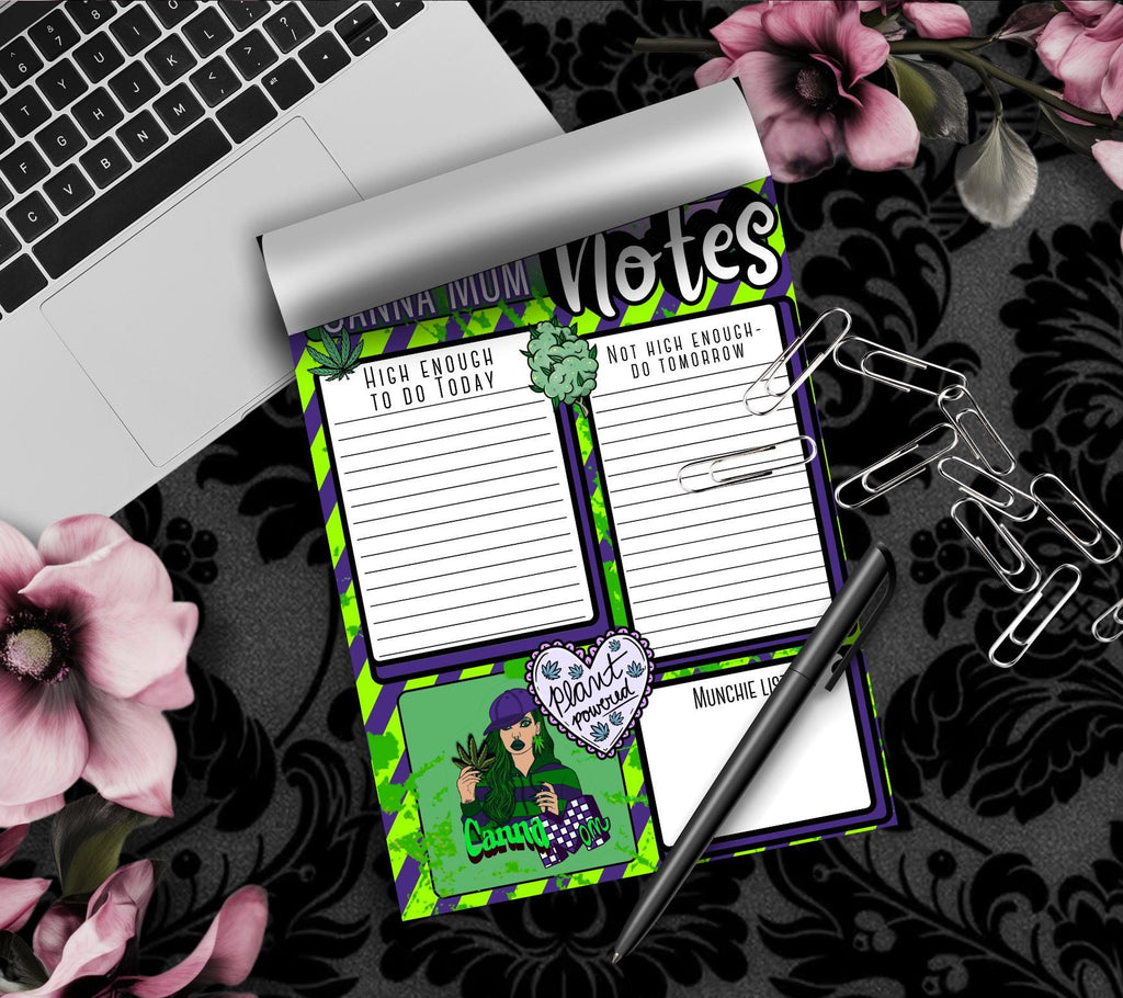 Canna Mom Notes Tear-Off Notepad – Funny Weed Mom To-Do List Pad, 50 Sheets for Stoner Mamas