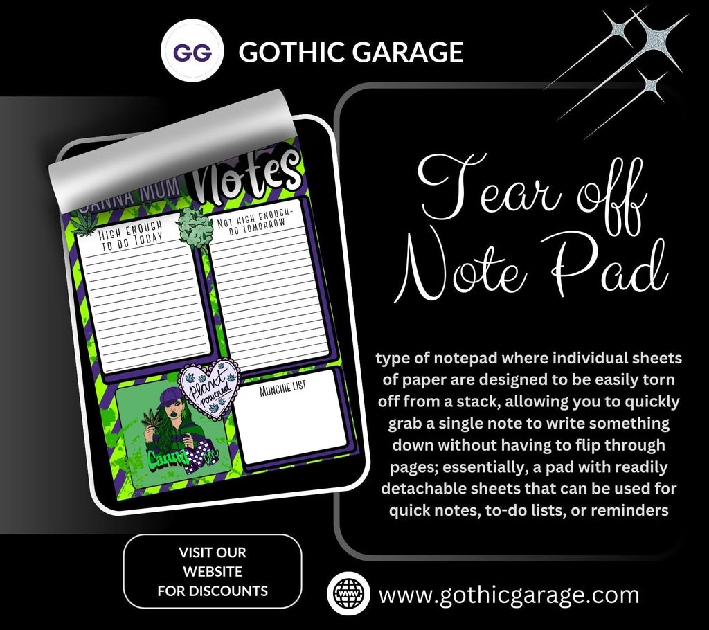 Canna Mom Notes Tear-Off Notepad – Funny Weed Mom To-Do List Pad, 50 Sheets for Stoner Mamas