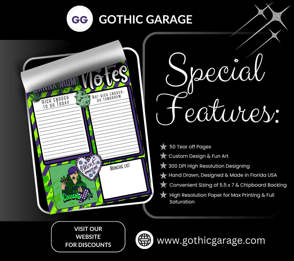 Canna Mom Notes Tear-Off Notepad – Funny Weed Mom To-Do List Pad, 50 Sheets for Stoner Mamas