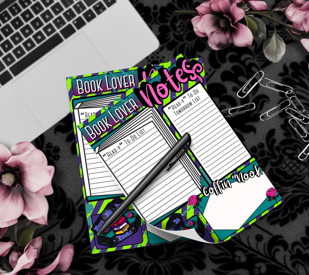 Book Lover Notes Tear-Off Notepad – 50 Sheets of Dark Academia To-Do Lists for Readers & Spooky Bookworms