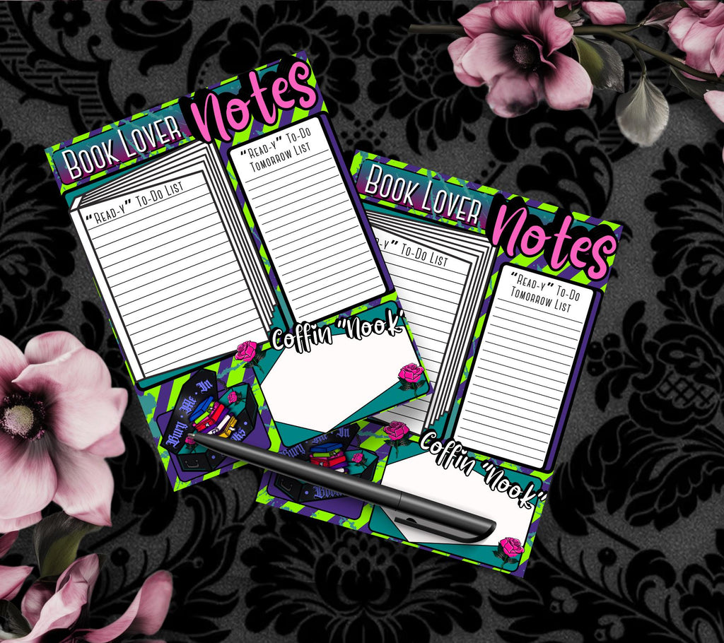 Book Lover Notes Tear-Off Notepad – 50 Sheets of Dark Academia To-Do Lists for Readers & Spooky Bookworms