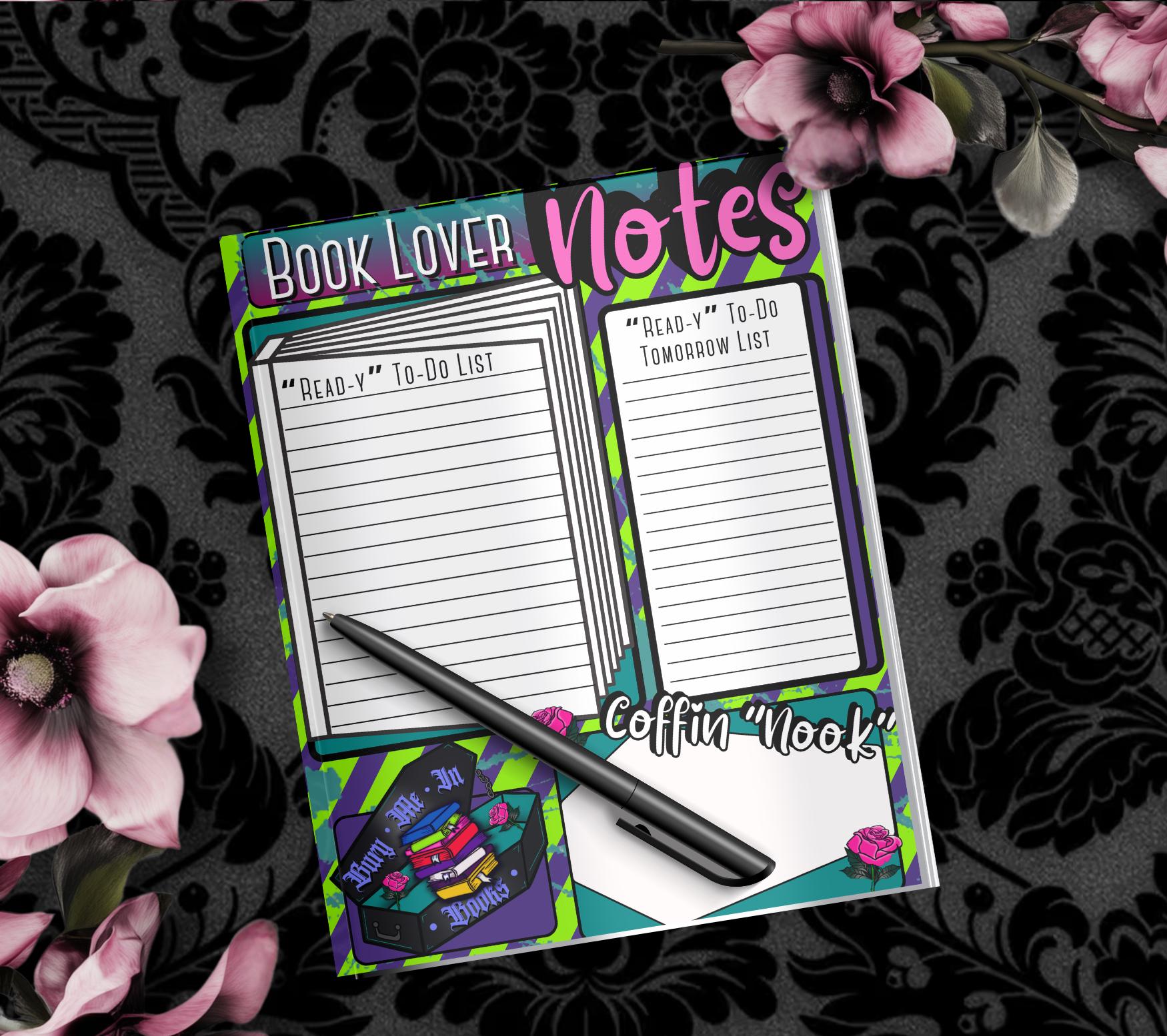 Book Lover Notes Tear-Off Notepad – 50 Sheets of Dark Academia To-Do Lists for Readers & Spooky Bookworms