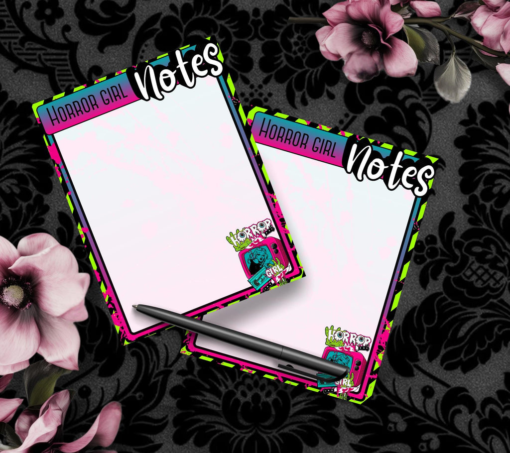 Horror Girl Blank Tear-Off Notepad – 50 Sheets, Retro Horror Aesthetic, Spooky To-Do List