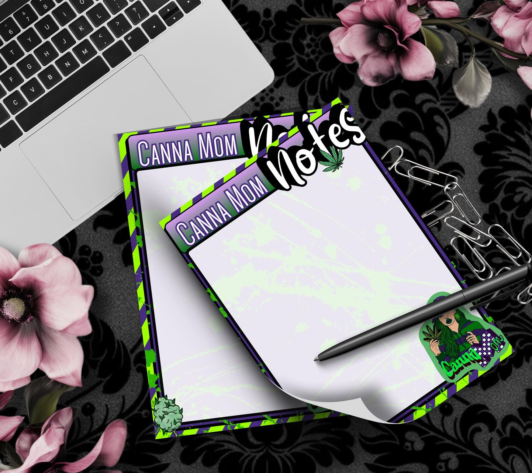 Canna Mom Blank Tear-Off Notepad – Funny Weed Mom To-Do List Pad, 50 Sheets for Stoner Mamas