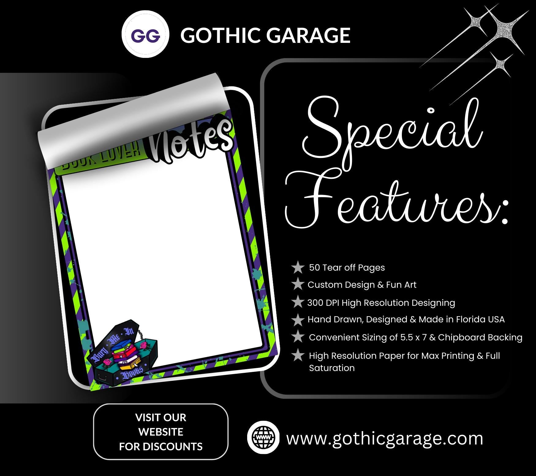 Blank Book Lover Tear-Off Notepad – 50 Sheets of Dark Academia To-Do Lists for Readers & Spooky Bookworms