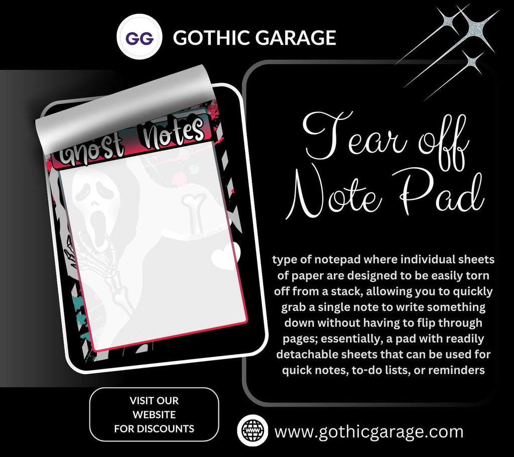 Blank Ghost Notes Tear-Off Notepad – 50 Sheets of Spooky Cute Stationery for Horror Fans & Hauntingly Organized Lists