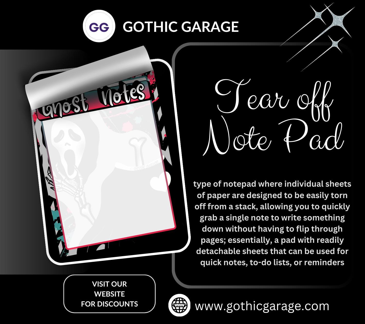 Blank Ghost Notes Tear-Off Notepad – 50 Sheets of Spooky Cute Stationery for Horror Fans & Hauntingly Organized Lists