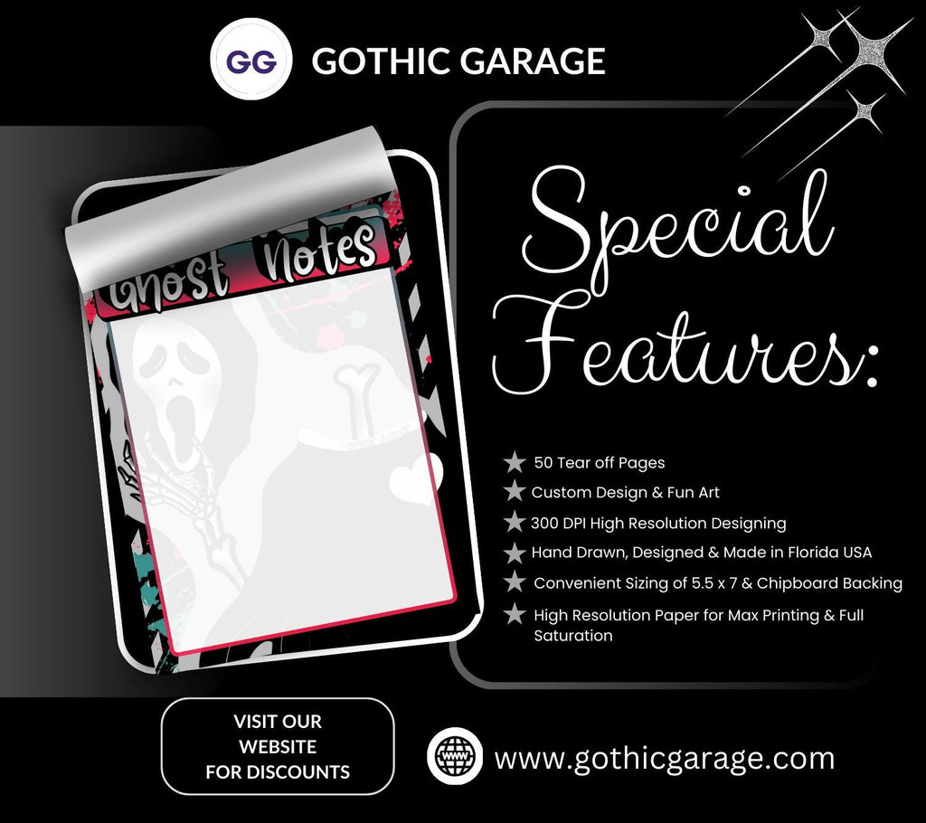 Blank Ghost Notes Tear-Off Notepad – 50 Sheets of Spooky Cute Stationery for Horror Fans & Hauntingly Organized Lists