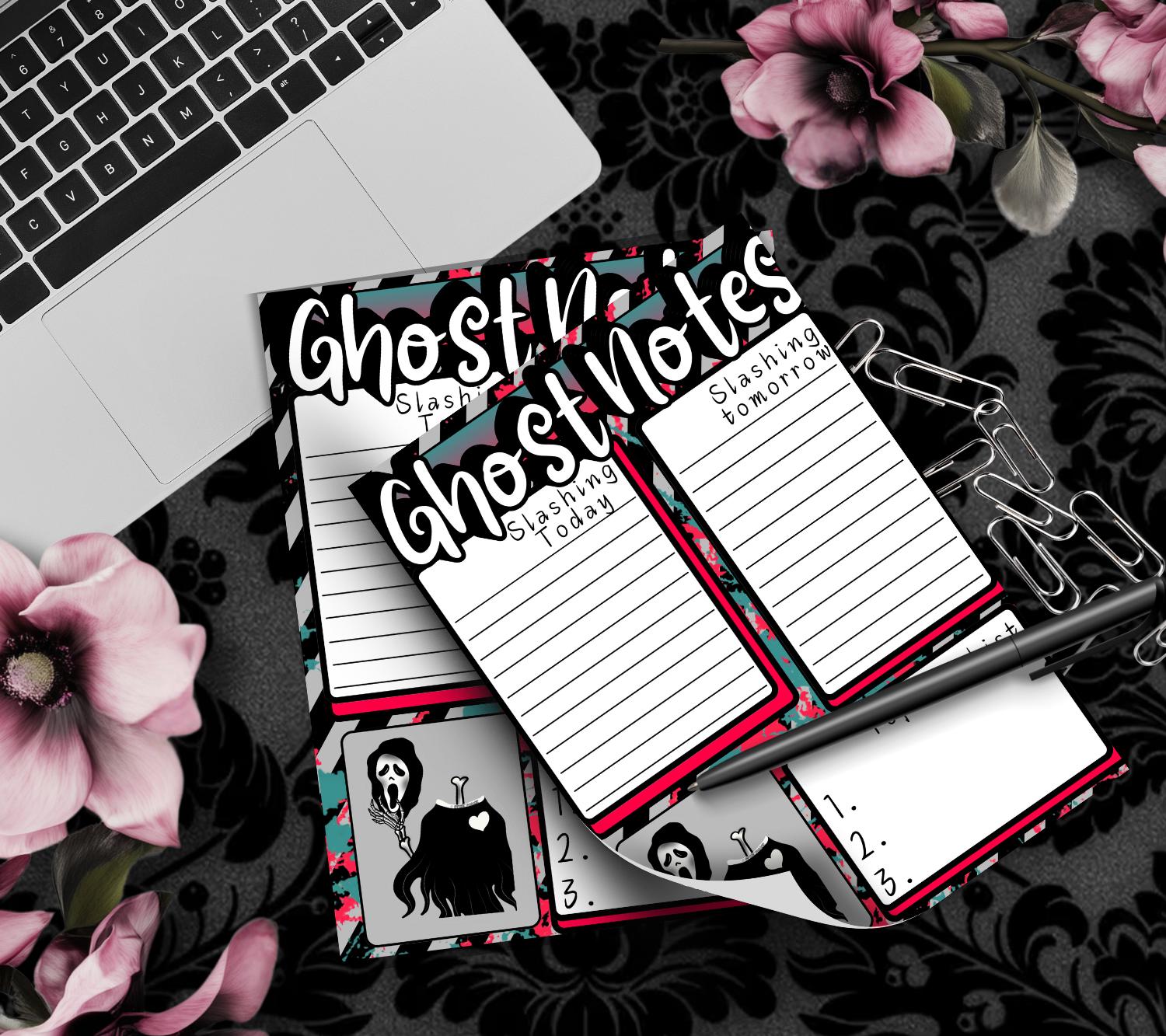 Ghost Notes Slasher Notepad – 50 Sheets of Spooky To-Do List Stationery for Horror Fans & Creepy Planners