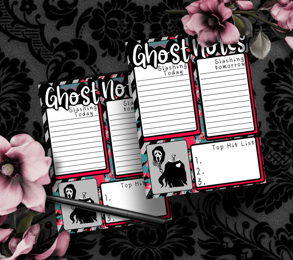 Ghost Notes Slasher Notepad – 50 Sheets of Spooky To-Do List Stationery for Horror Fans & Creepy Planners