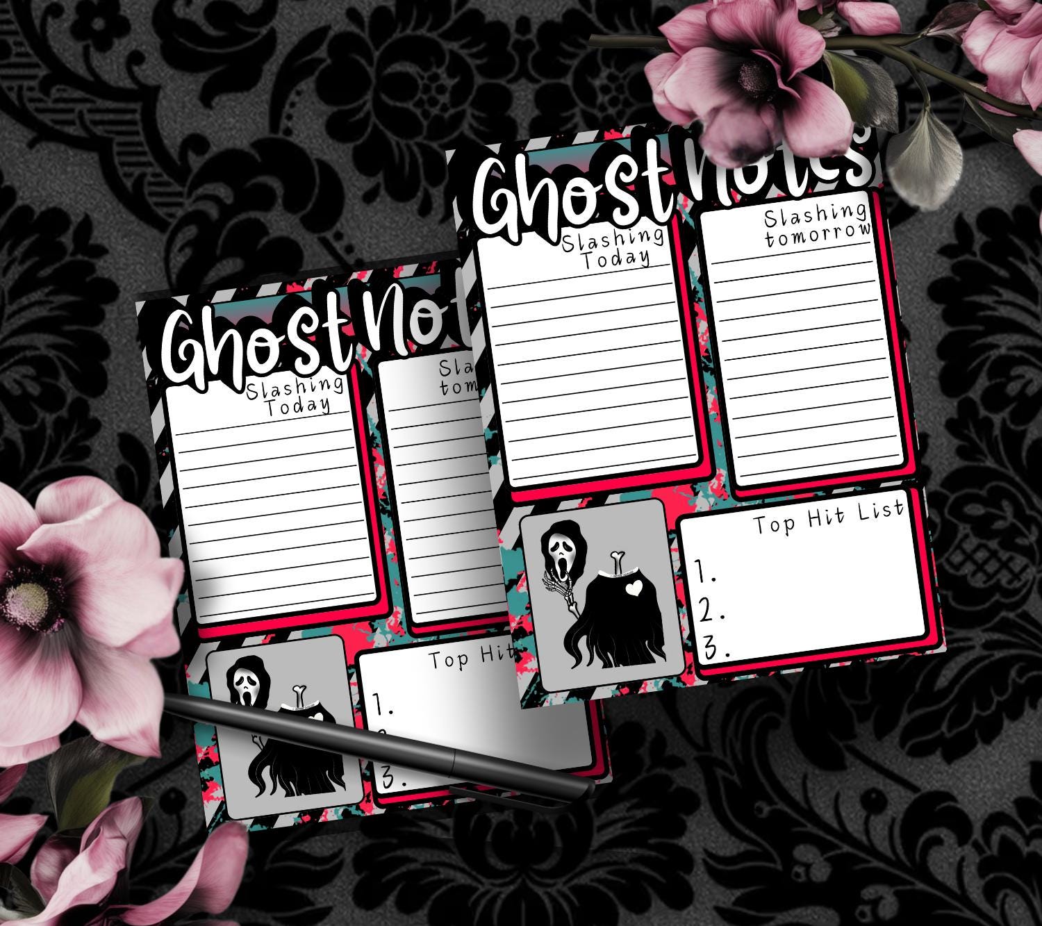 Ghost Notes Slasher Notepad – 50 Sheets of Spooky To-Do List Stationery for Horror Fans & Creepy Planners