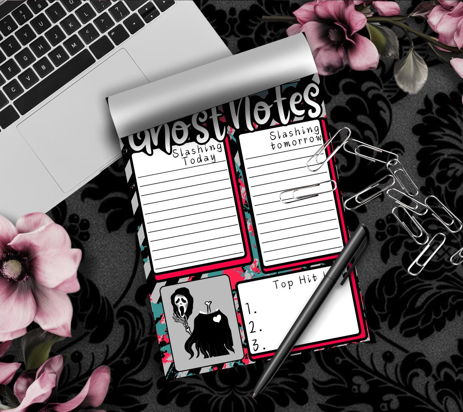 Ghost Notes Slasher Notepad – 50 Sheets of Spooky To-Do List Stationery for Horror Fans & Creepy Planners