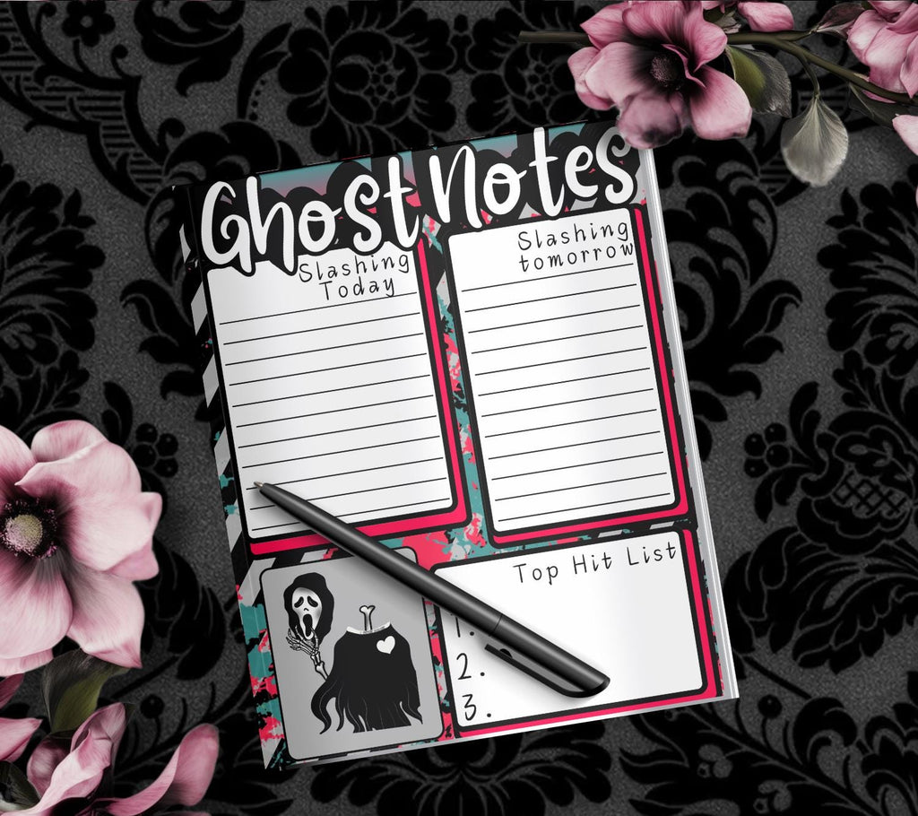 Ghost Notes Slasher Notepad – 50 Sheets of Spooky To-Do List Stationery for Horror Fans & Creepy Planners