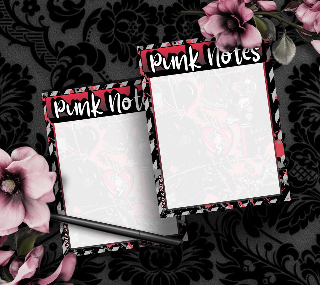 Blank Punk Notes Tear-Off Notepad – 50 Sheets of Grunge Alt Girl Stationery for Rebels, Rockers & Creative Chaos