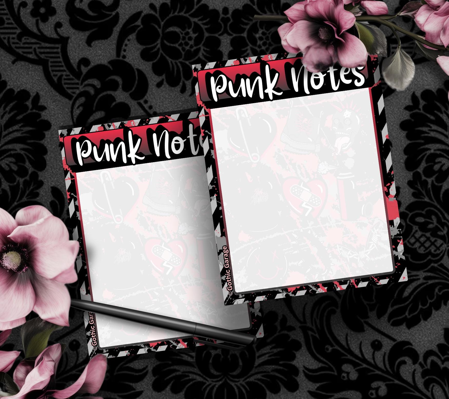 Blank Punk Notes Tear-Off Notepad – 50 Sheets of Grunge Alt Girl Stationery for Rebels, Rockers & Creative Chaos