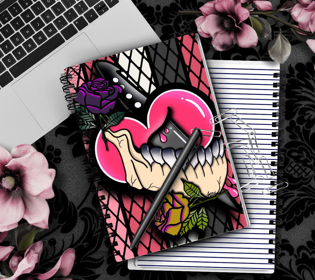Gothic Romance & Rebellion Notebook Hand Drawn Detail  – 160 Lined Pages for Daily Tasks, Notes, and Personal Writing