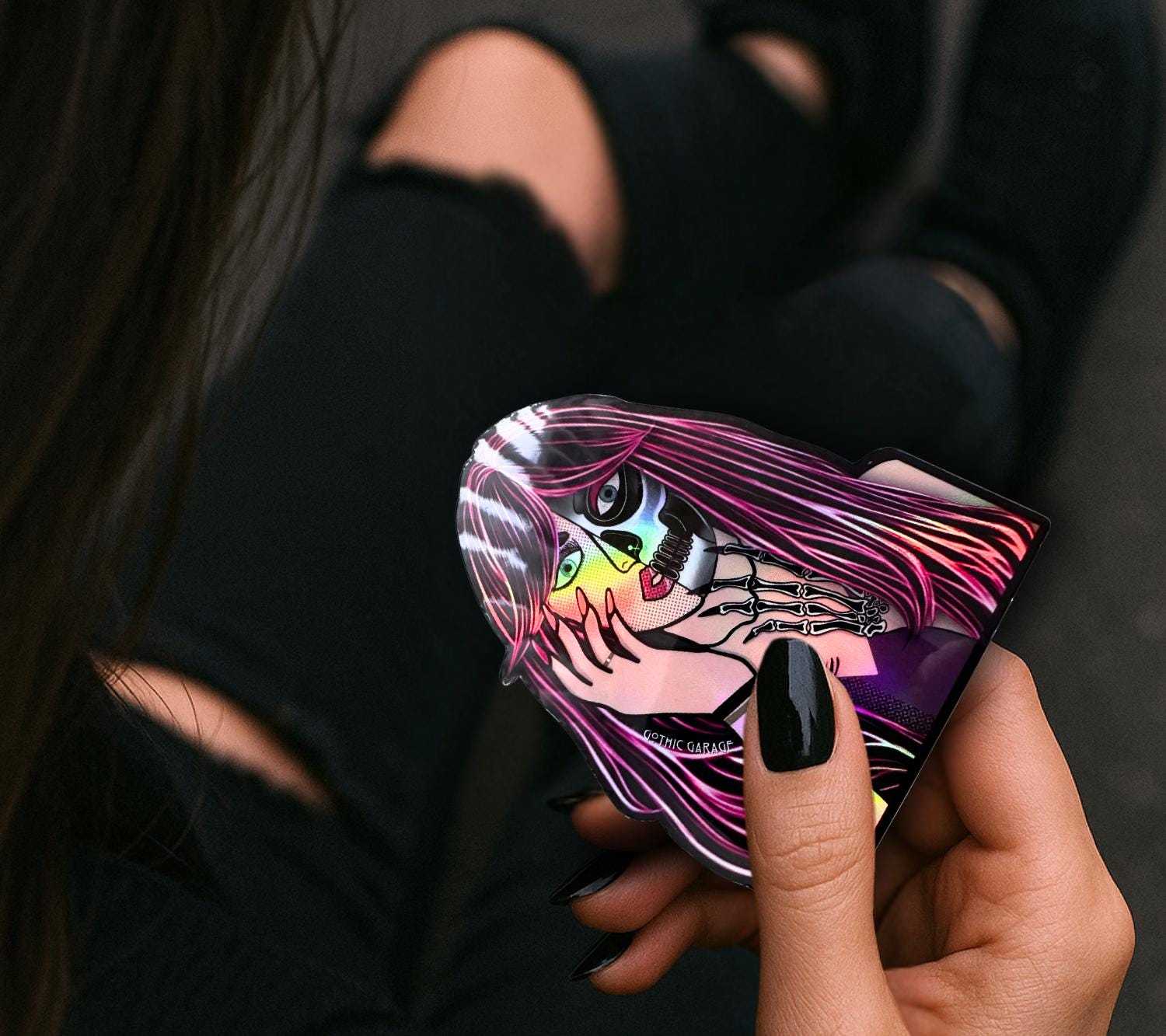 2 Faced Femme Fatale, Waterproof Die Cut Sticker, Choose Between Glossy or Holographic, Perfect to Add Fun to any Surface
